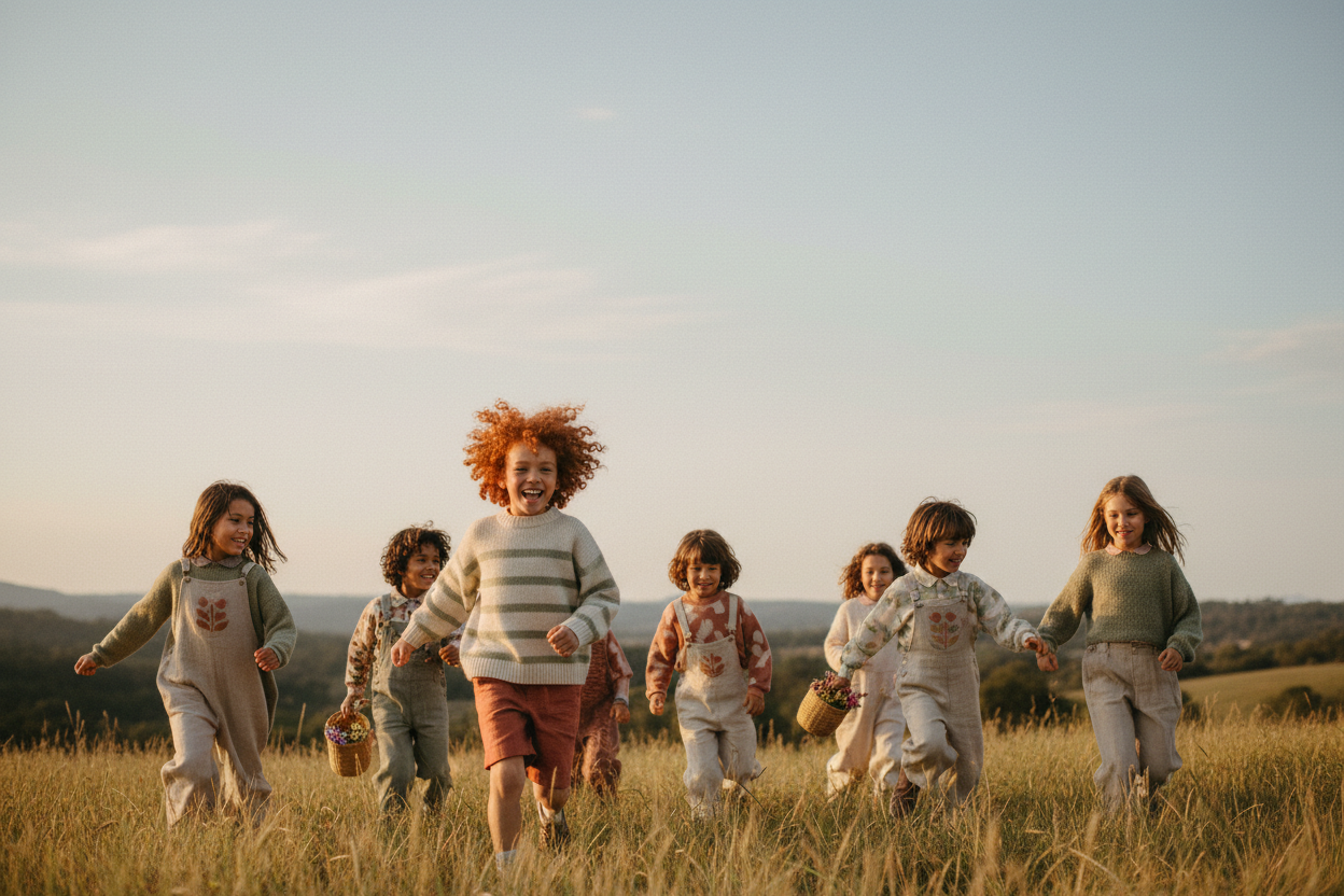 Benetton-style hero with children in lower frame