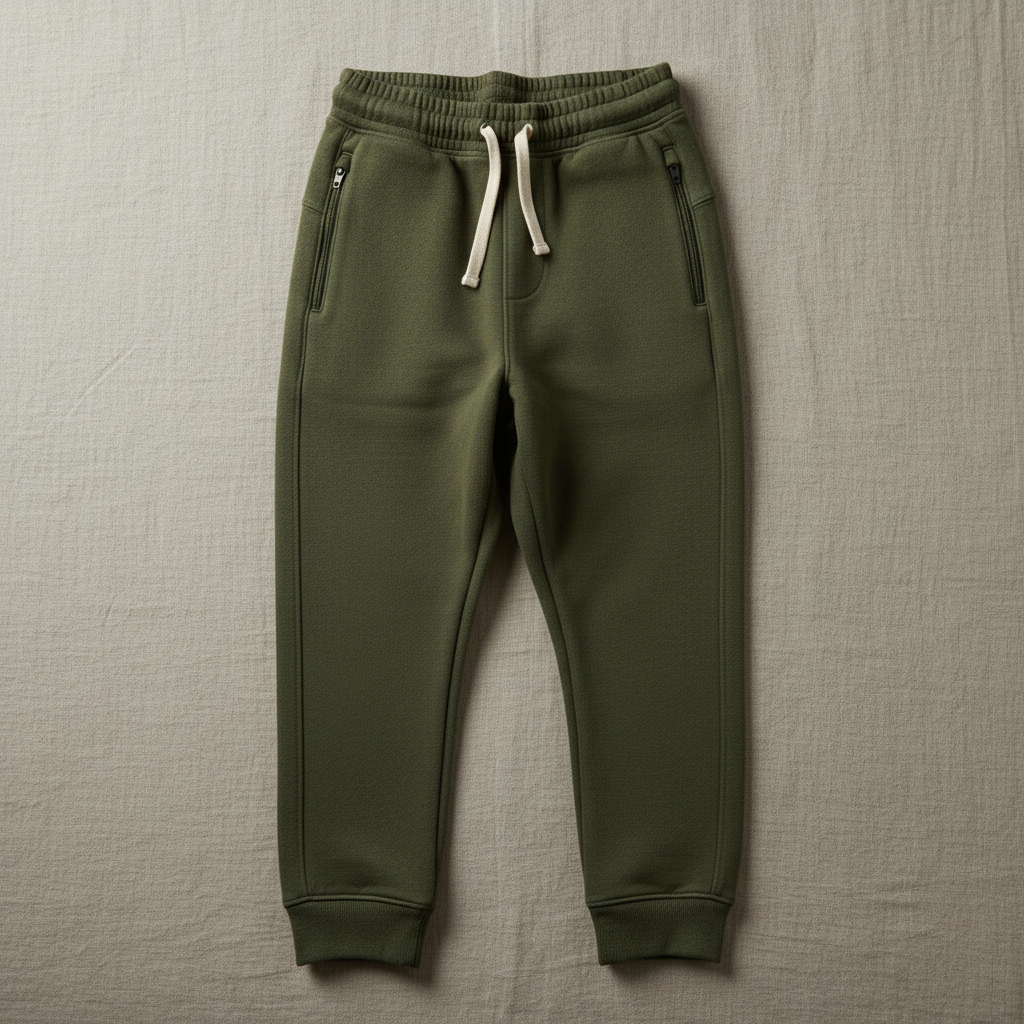 Flat lay of Organic Cotton Tapered Sweatpant in Forest Green