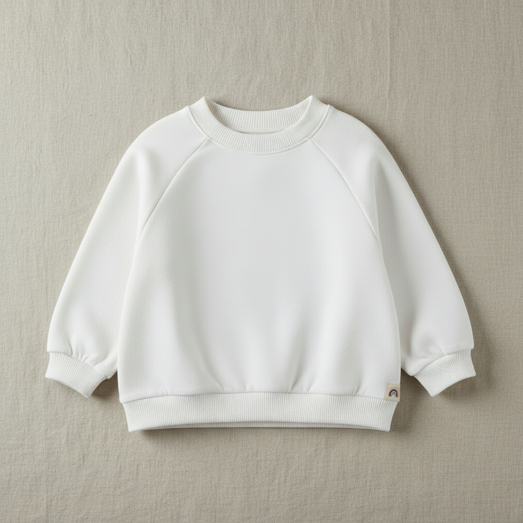 Flat lay of Wide-Neck French Terry Sweatshirt in White