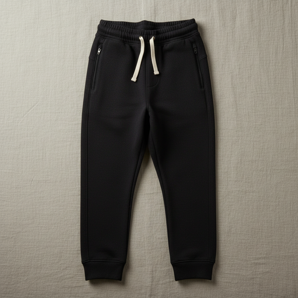 Flat lay of Organic Cotton Tapered Sweatpant in Black