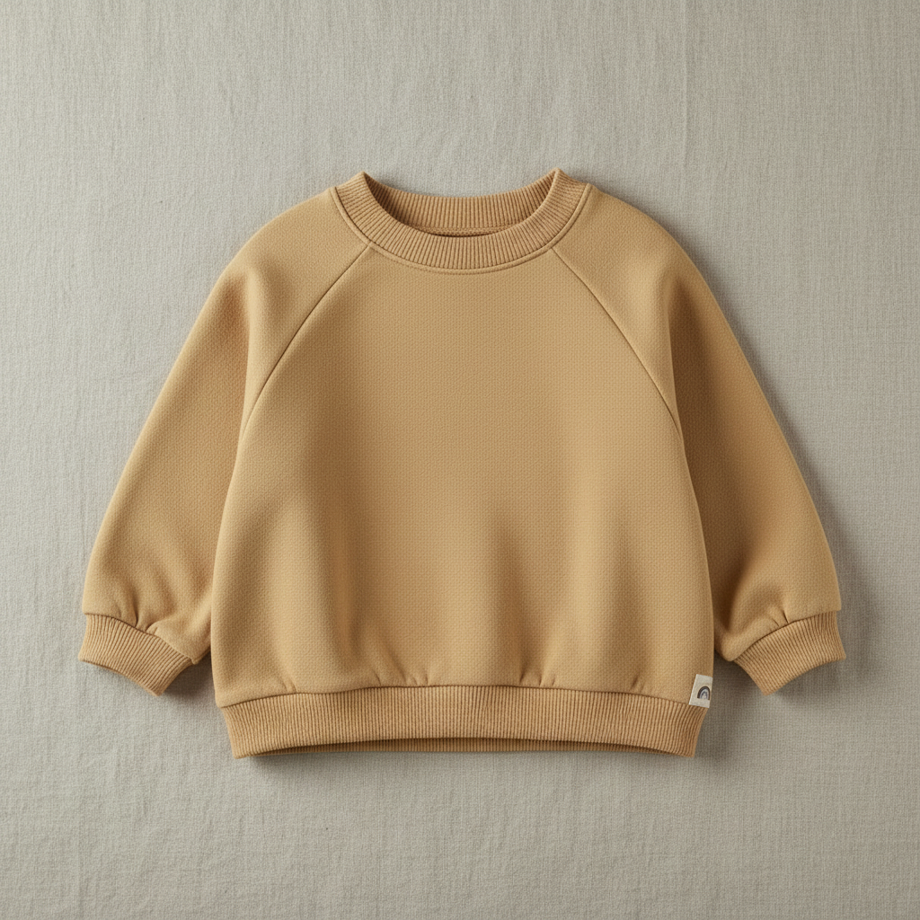 Flat lay of Wide-Neck French Terry Sweatshirt in Harvest Gold